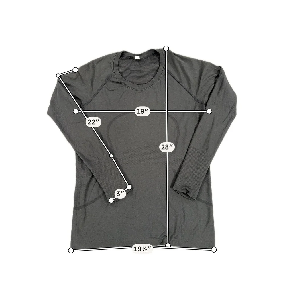 Lululemon Shirt Womens 12 Black Swiftly‎ Tech Long Sleeve Athletic Top Running